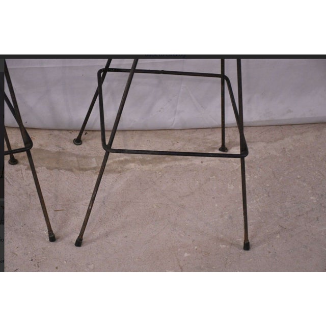 Wood Late 20th Century Pair of Metal Bar Chairs With Slatted Seats and Backs For Sale - Image 7 of 7