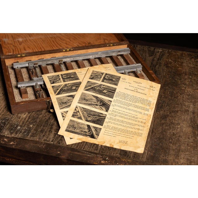 Industrial Antique Patent Model Railroad Safety Switch Lock With Documents by Hall For Sale - Image 3 of 17