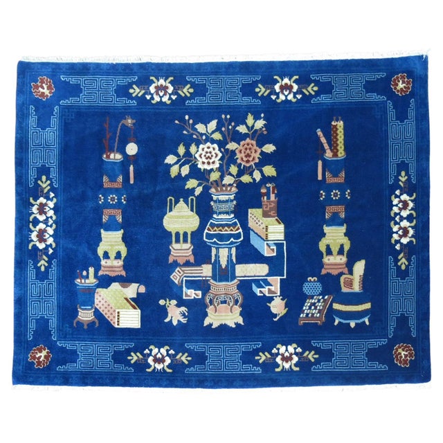 Late 20th Century Zabihi Collection Vintage Chinese Rug - 5'4" x 7'6" For Sale - Image 5 of 18