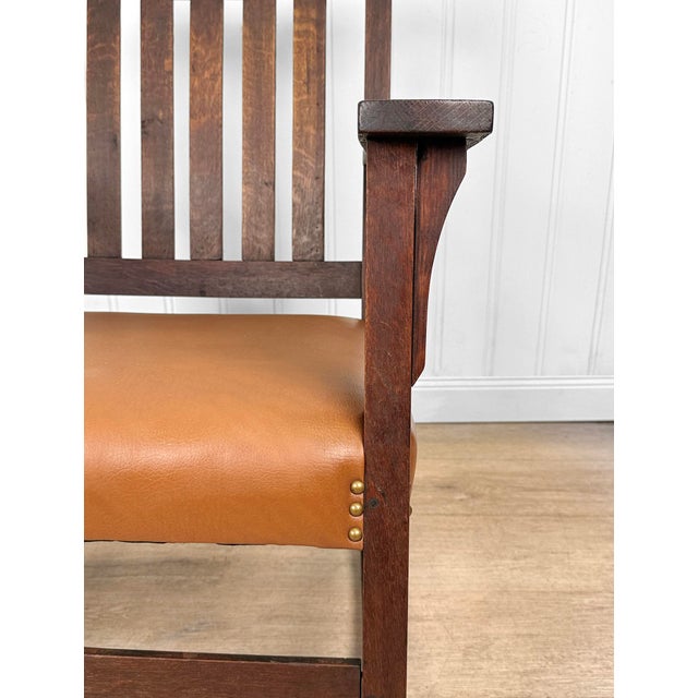 Antique Arts & Crafts Quartersawn Oak Rocking Chair For Sale - Image 12 of 15