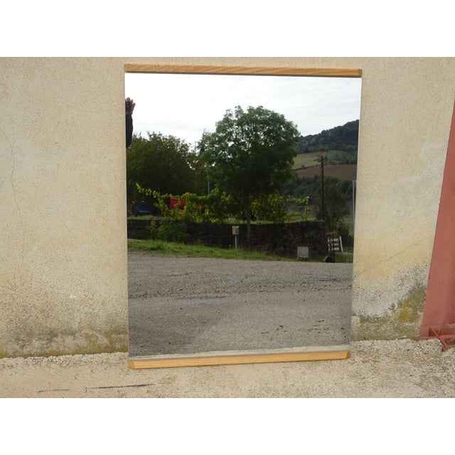 Scandinavian Mirror in Light Oak, 1970s For Sale - Image 12 of 15