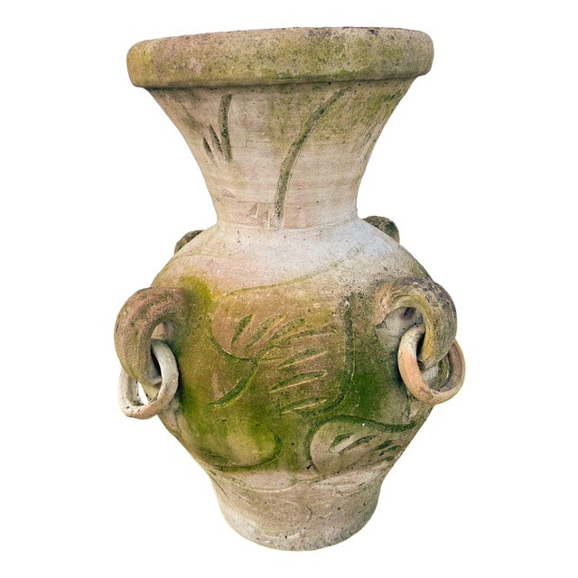 Hand-Decorated Plant Pot with Details For Sale