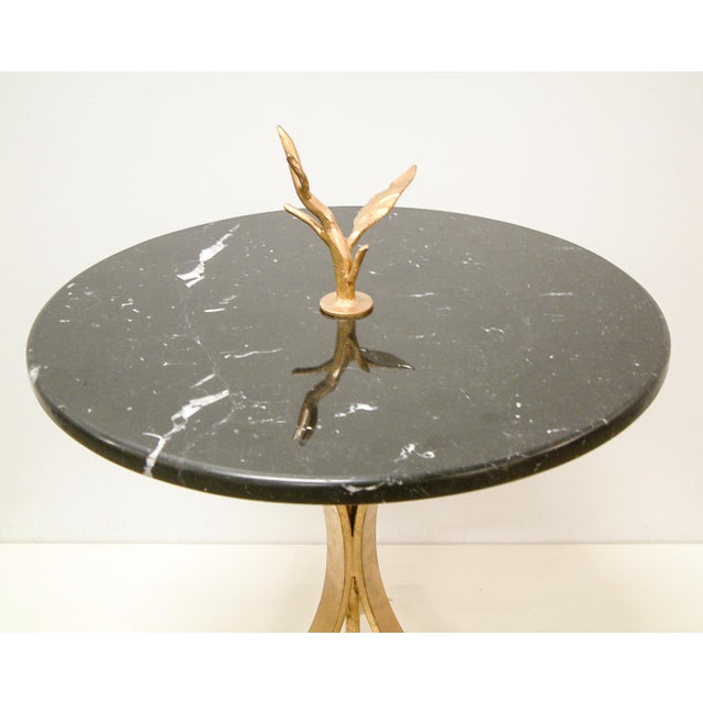 Contemporary 1998 Contemporary Forged and Gilt Gold Steel and Black Marble Occasional Table by Maurice Beane Studios For Sale - Image 3 of 8