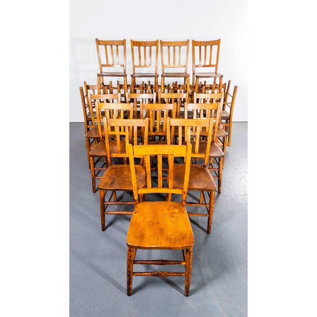 Vintage Elm Chapel Dining Chairs, 1940s, Set of 4 For Sale - Image 11 of 12