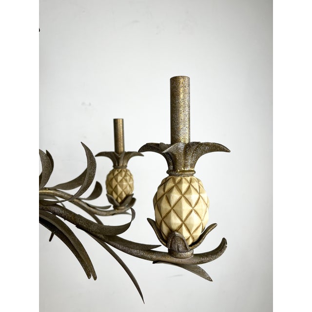 Late 20th Century Vintage Pineapple Tole Chandelier For Sale - Image 5 of 7