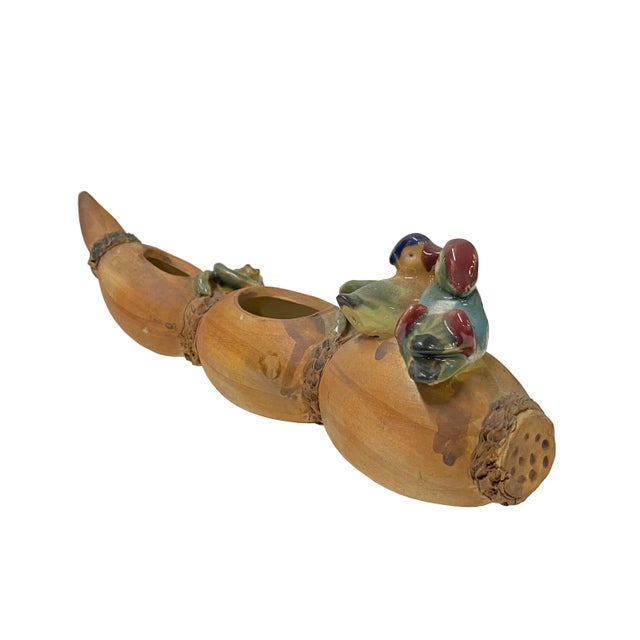 2000 - 2009 Pottery Ceramic Display Figure Statue Chinese Lotus Root Art For Sale - Image 5 of 8