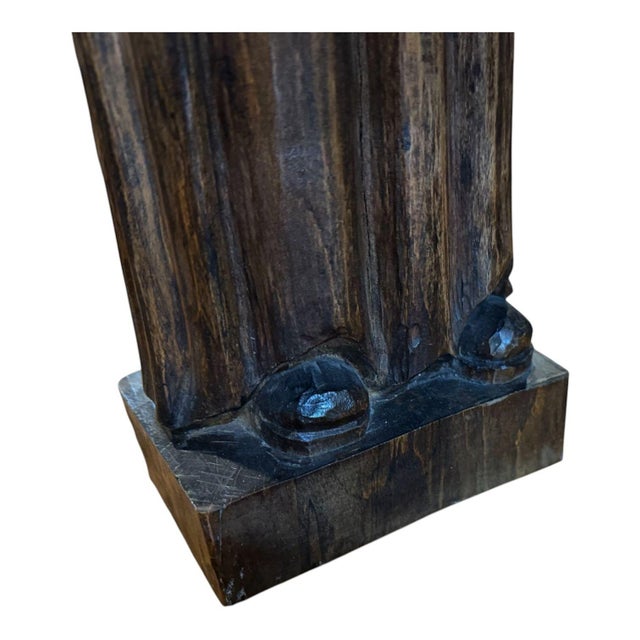 Wood 19th Century Hand Carved Antique Saint For Sale - Image 7 of 7