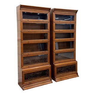 English Bookcases in the style of Globe Wernicke, Set of 2 For Sale