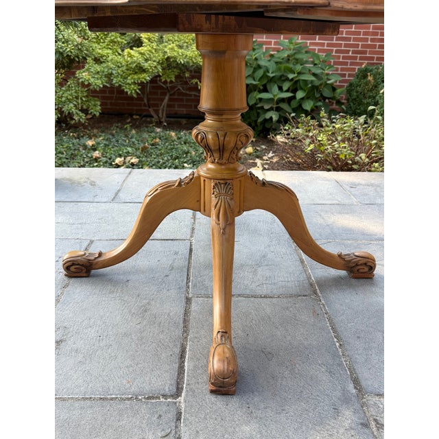 Mid 20th Century Mid 20th Century Regency Style Rustic Mahogany Leather Top Pedestal Drum Table For Sale - Image 5 of 15