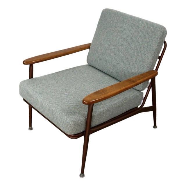1950’s Mid-Century Modern Baumritter Metal & Wood Lounge Chair For Sale