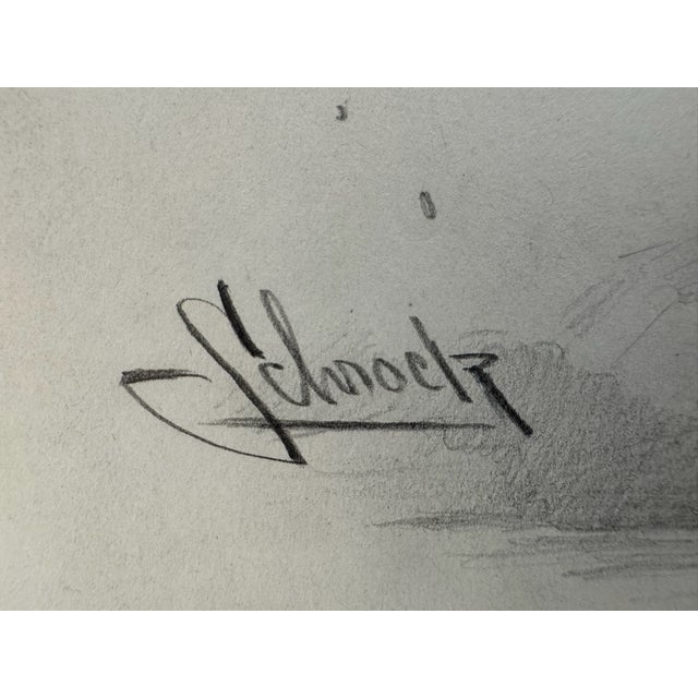 Original Signed Graphite Illustration of Saddlebred Horse & Rider, 11 × 10.5 In. For Sale - Image 4 of 5