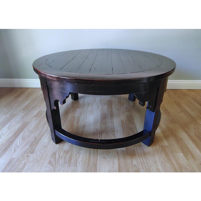 Sherrill Furniture Rustic Round Cocktail Coffee Table by Sherrill Furniture For Sale - Image 4 of 18