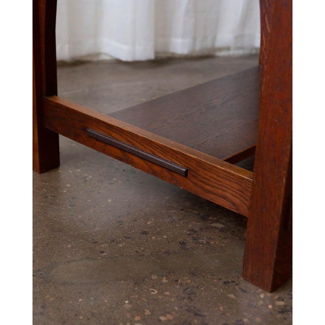 Early 20th Century Gustav Stickley Mission Oak Arts & Crafts Writing Desk / Library Table, Circa 1900 For Sale - Image 5 of 18