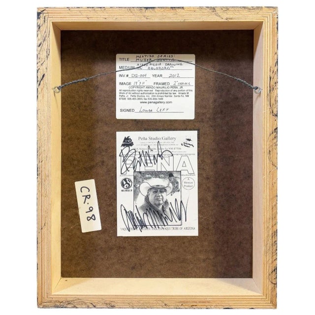 2010s Amado Peña Jr. "Mujer Bonita" Original Mixed Media Drawing - Mestizo For Sale - Image 5 of 8