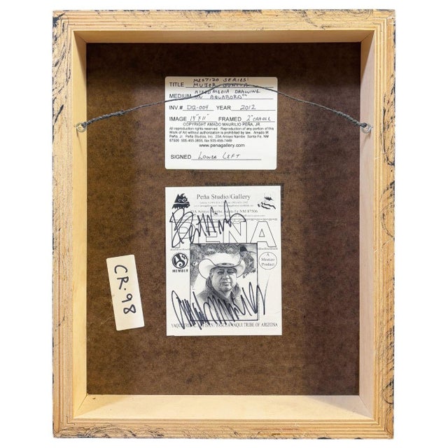 2010s Amado Peña Jr. "Mujer Bonita" Original Mixed Media Drawing - Mestizo Series For Sale - Image 5 of 8