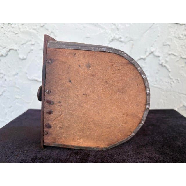 Antique Primitive Wooden Box Coffee Grinder With Iron Crank For Sale - Image 11 of 11