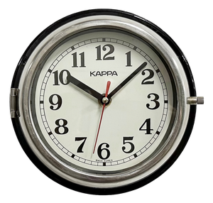 Vintage Black Kappa Maritime Wall Clock, 1980s