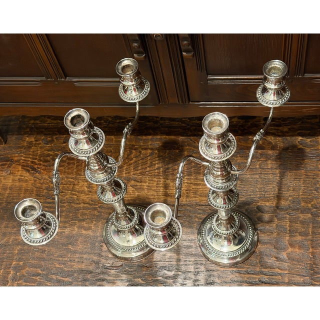 Pair of George III Old Sheffield Plate Three-Light Candelabra, Early 19th Century For Sale - Image 13 of 18