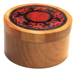 Mid 20th Century Mid Century Modern Ceramic & Wood Trinket Box