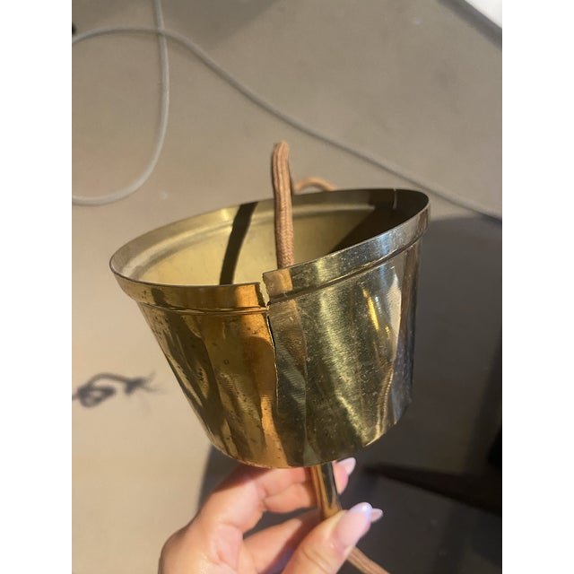 Gold Golden Metal Lamps, 1980, Set of 2 For Sale - Image 8 of 9