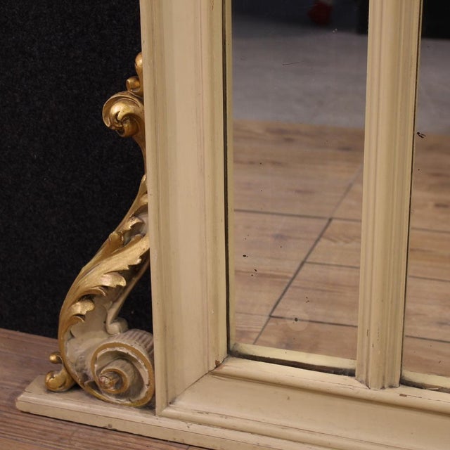Wood 20th Century Louis XV Lacquered and Gilded Mirror, 1930s For Sale - Image 7 of 13