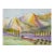 Late 20th Century Mountain Valley Lavender Farm Watercolor Painting For Sale