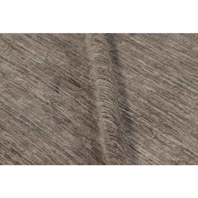 Textile Rug & Kilim’s Oversized Modern Textural Rug in Brown, Gray and Beige Striae - 12x20 For Sale - Image 7 of 8