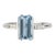 14k White Gold Ring With Octagon Aquamarine and Diamonds For Sale
