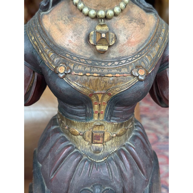 18th Century Antique Continental Wooden Medieval Noblewoman Figurehead- Architectural Salvage For Sale - Image 5 of 16