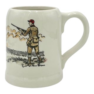Vintage Paul Brown Hunt Game Dog Ceramic Mug For Sale