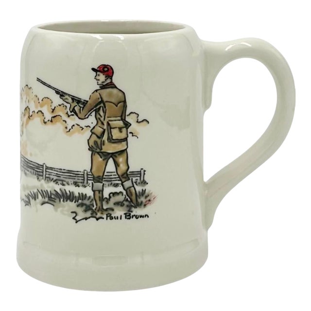 Vintage Paul Brown Hunt Game Dog Ceramic Mug For Sale