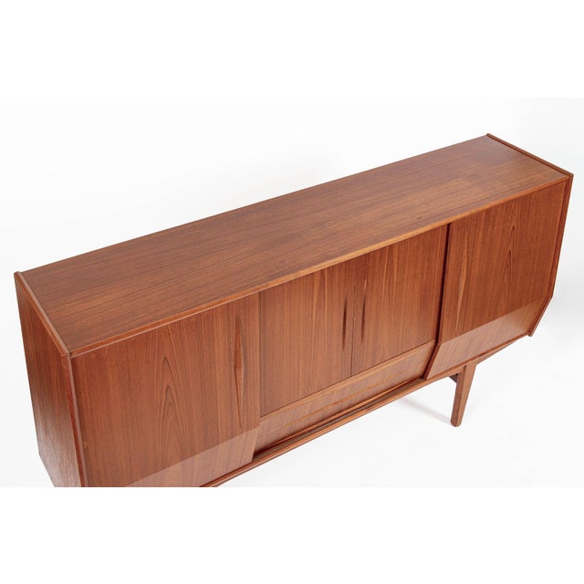 Mid-Century Danish Modern Teak High Sideboard or Bar Cabinet 1960s For Sale - Image 13 of 17