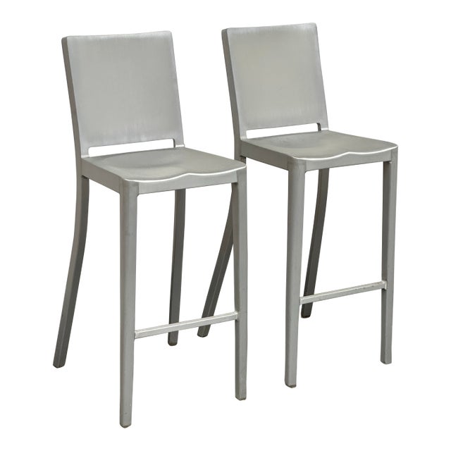 Philippe Starck for Emeco Hudson Barstools, Pair For Sale