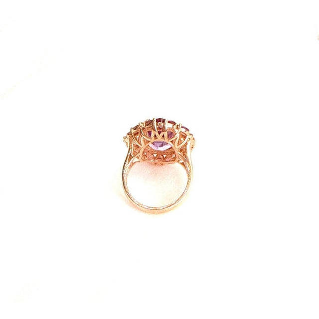 Bochic “Capri” Vintage Amethyst & Topaz Ring Set In 18K Gold & Silver For Sale - Image 4 of 12