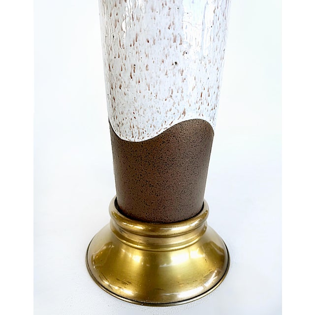 Vintage 1980s Two-Glaze Ceramic Table Lamps After Bitossi, Pair For Sale In Miami - Image 6 of 8