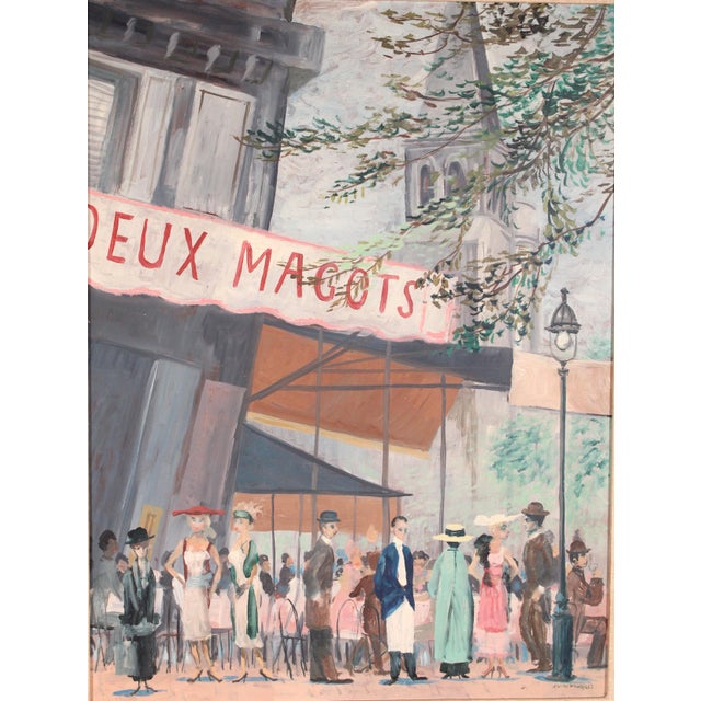 French Street Scene Painting by John Morris (Before 1920-1991) For Sale - Image 4 of 11