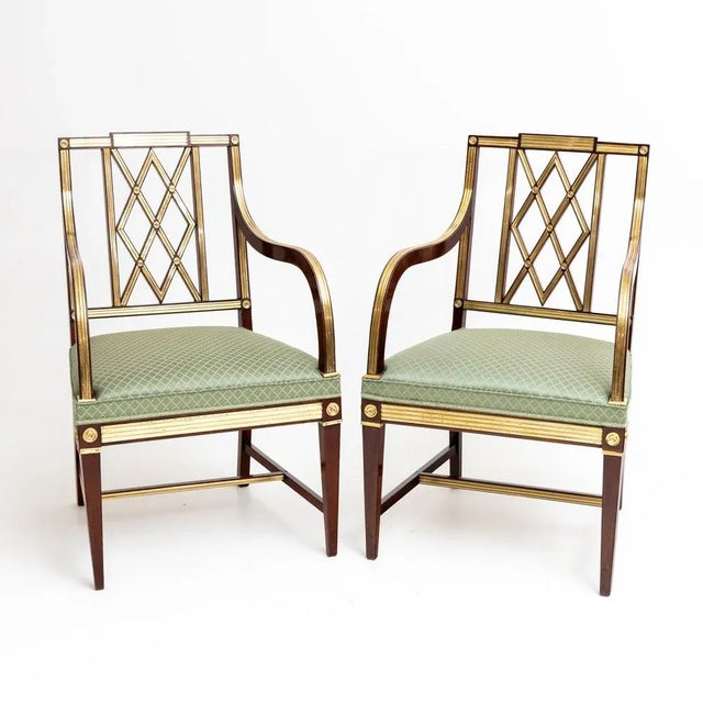 Neoclassical Armchairs, Late 18th Century, Set of 3 For Sale - Image 3 of 9