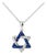 14K White Gold Sapphire Star of David Pendant Necklace Estate by EFFY For Sale