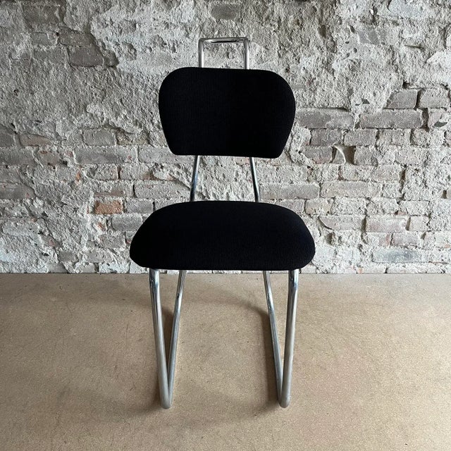 Pre War Typing Chair in Black Fabric by W.H. Gispen for Gispen For Sale - Image 6 of 12