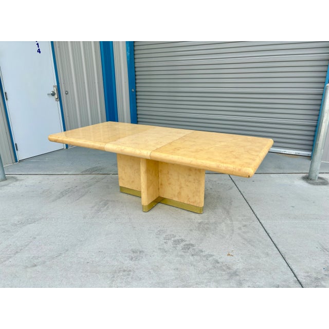 1970s Mid Century Faux Burl Wood Dining Room Set of 7 For Sale - Image 12 of 12