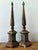 Metal Vintage Boho Patinated Metal Obelisks - A Pair For Sale - Image 7 of 12