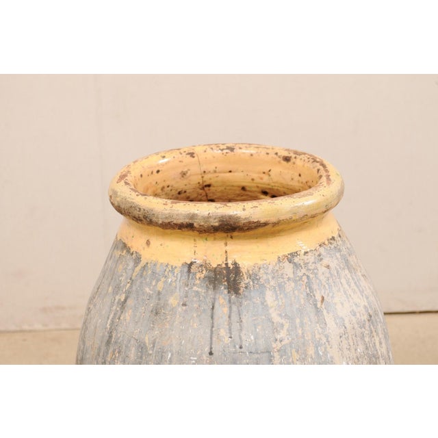 Tan Antique French Biot Jar with Glazed Rim For Sale - Image 8 of 11