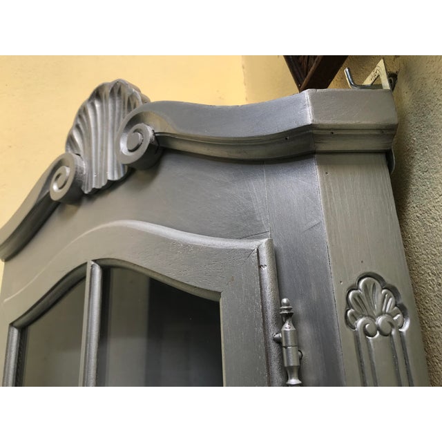 Corner Cabinet with Glass Doors, 1980s For Sale - Image 11 of 18