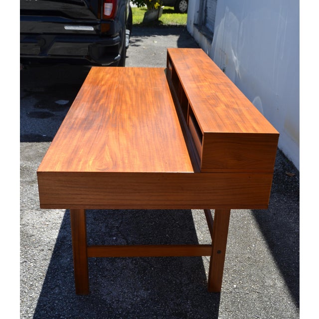 1970 Peter Løvig Nielsen Dansk Design Denmark Teak Flip Top Desk Writing Table For Sale - Image 9 of 16