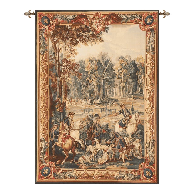 Louis XIV Hunt Handwoven Tapestry - 225 X 165 Cm (7'4" X 5'5") - Requires Rod Size 4 For Sale