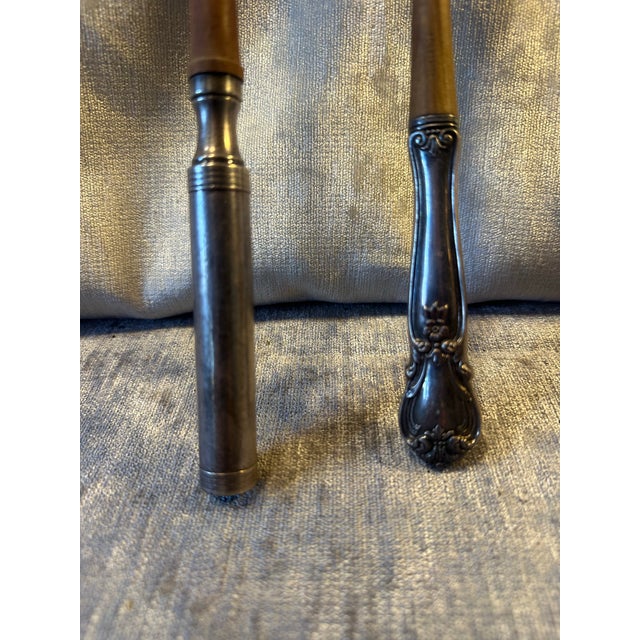 Mid 20th Century Mid 20th Century Sterling Silver Handled Wood Salad/Serving Set- a Pair For Sale - Image 5 of 6