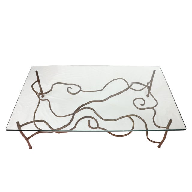 A fine vintage golden bronze coffee table by renown artist Eric Powell. This table was commissioned by Pritam & Eames in...