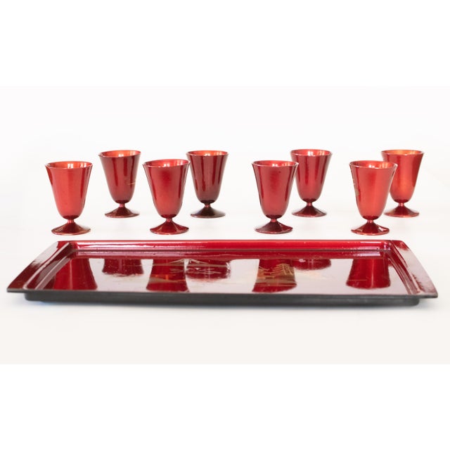 C. 1940s Showa Era Japanese Lacquered Sake and Bowls Sets in Original Cases For Sale - Image 11 of 18