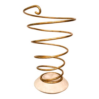 Bunny Williams Gold Spiral Umbrella Stand For Sale