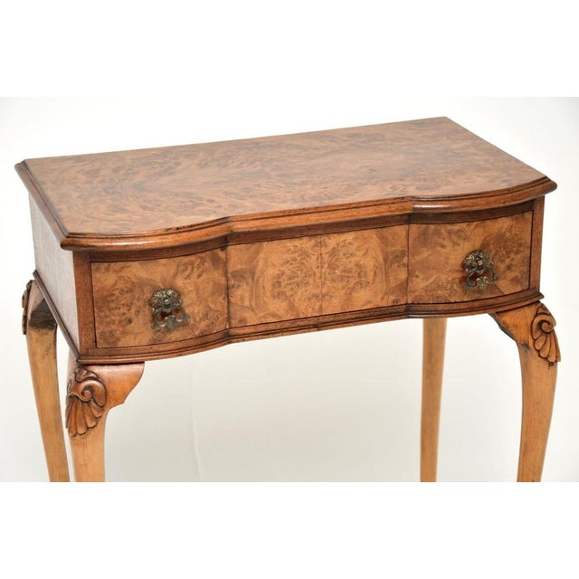 Brown Vintage Burr Walnut Side Table, 1930s For Sale - Image 8 of 10